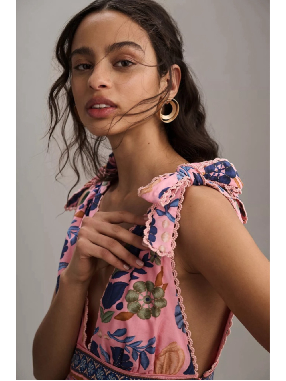 Farm Rio Seashell Tapestry Sleeveless Midi Dress sz L - Picture 3 of 9